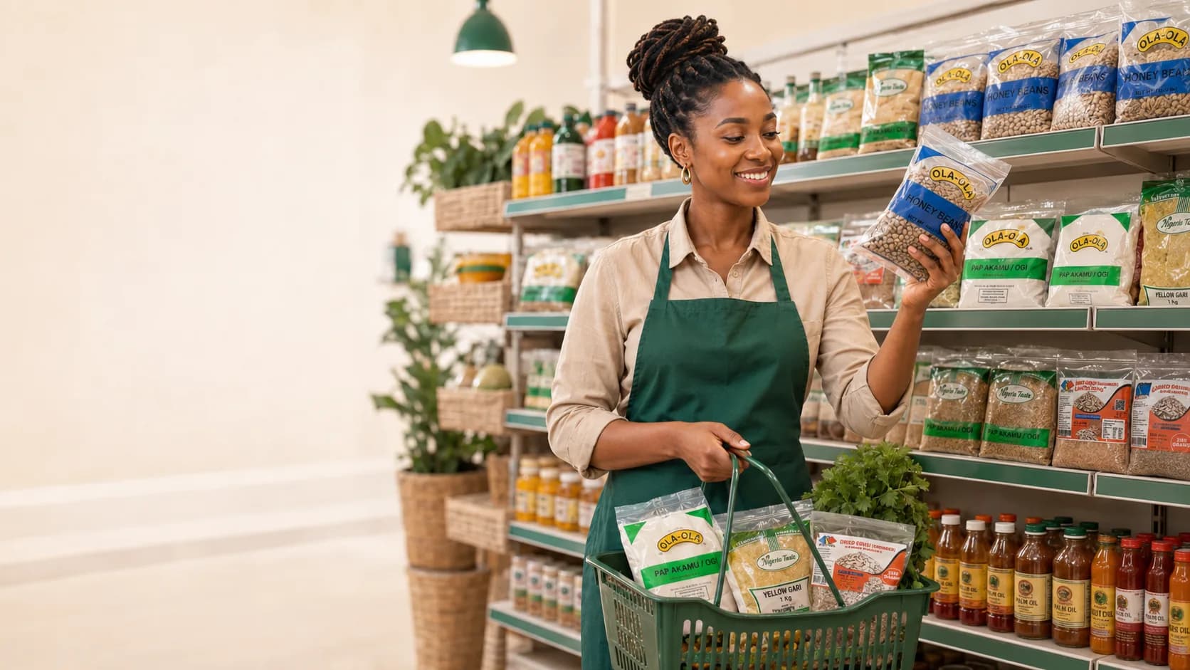 Shopping the Afrimart grocery shelves